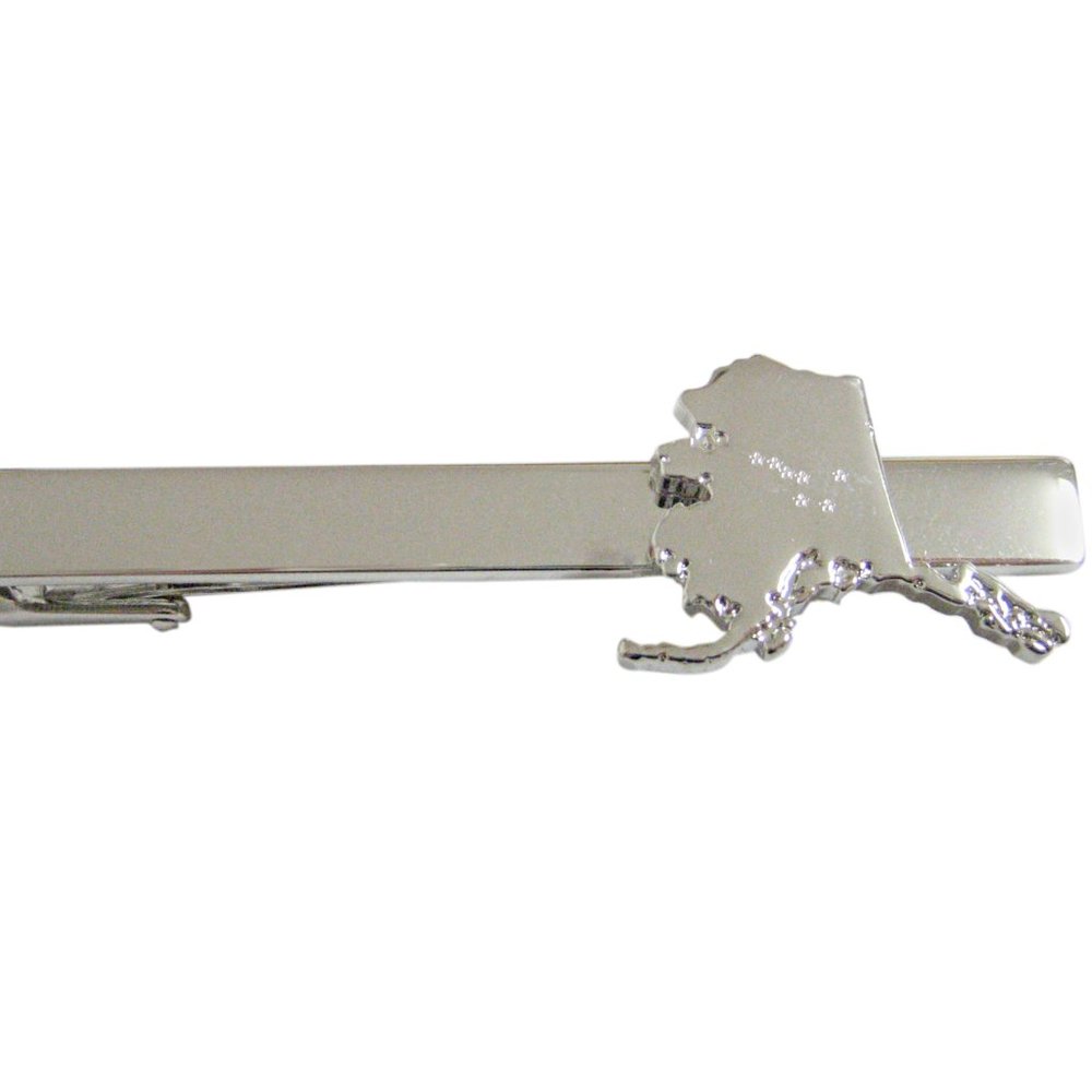 Alaska State Map Shape And Flag Design Tie Clip - image 1